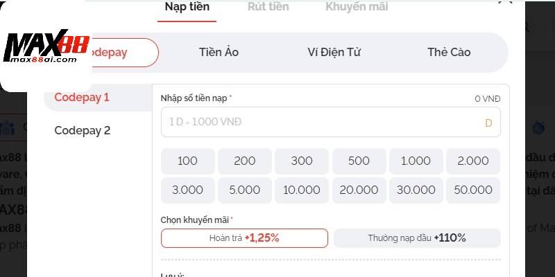 Các hình thức giao dịch tại Max88 phổ biến